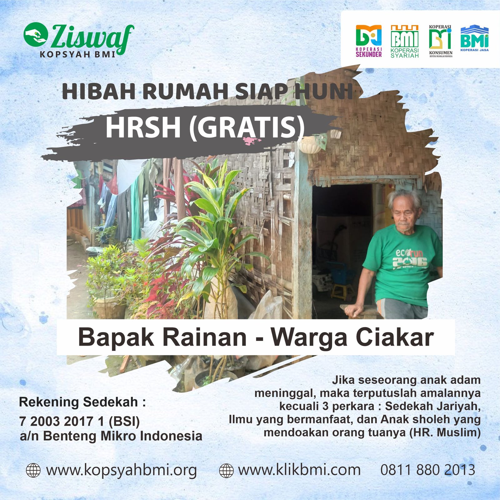 Hibah Rumah Siap Huni (Gratis) Untuk Pak Rainan – Warga Ciakar